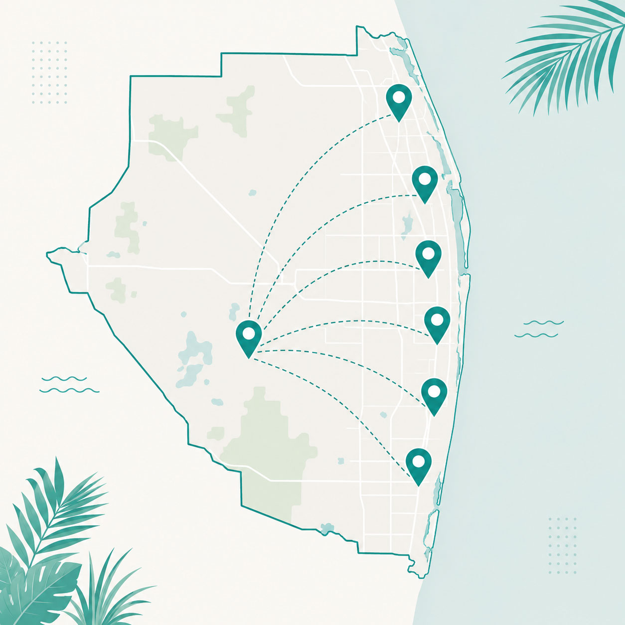Map of Palm Beach County service areas